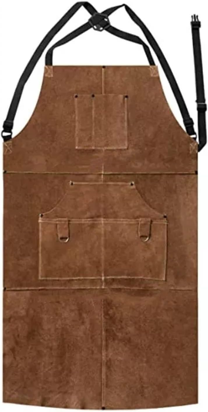 Tool Apron Leather Work Shop Heat Resistant Durable Welding Apron for Gardening Baking Working
