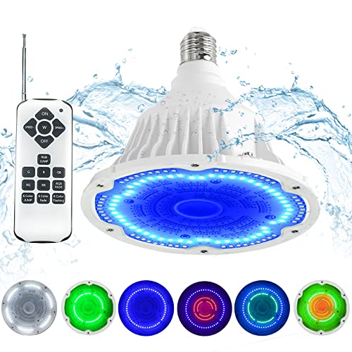 WYZM LED Swimming Pool Light Bulb for Pentair Hayward Light Fixture,120V,with Remote,IP68 Waterproof
