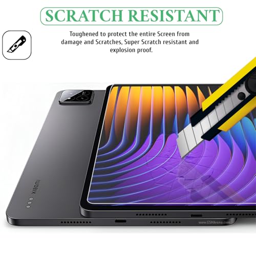 Image of Tempered Glass Full Screen Protector Compatible With Xiaomi Mi Pad 7 /8 / 7 Pro / 8 Pro /Poco Pad X1 | 9H Hardness | Scratch Resistant | Pack Of 1