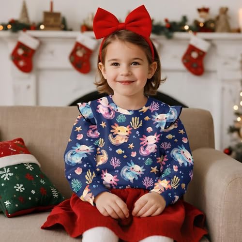 Sweatshirts for Toddler Girls Long Sleeve Crew Neck Sweatshirts Kids 1-8Y Pullover Top2