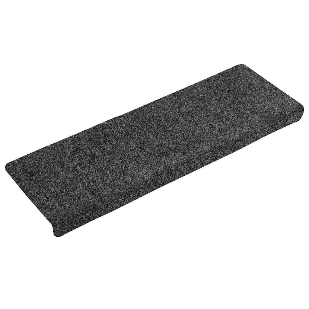 Alfombrillas autoadhesivas para escalones, 30 unidades, 65 x 21 x 4 cm, color gris oscuro, borde rectangular, antideslizantes, de polipropileno, lavables a máquina, para reducir el ruido