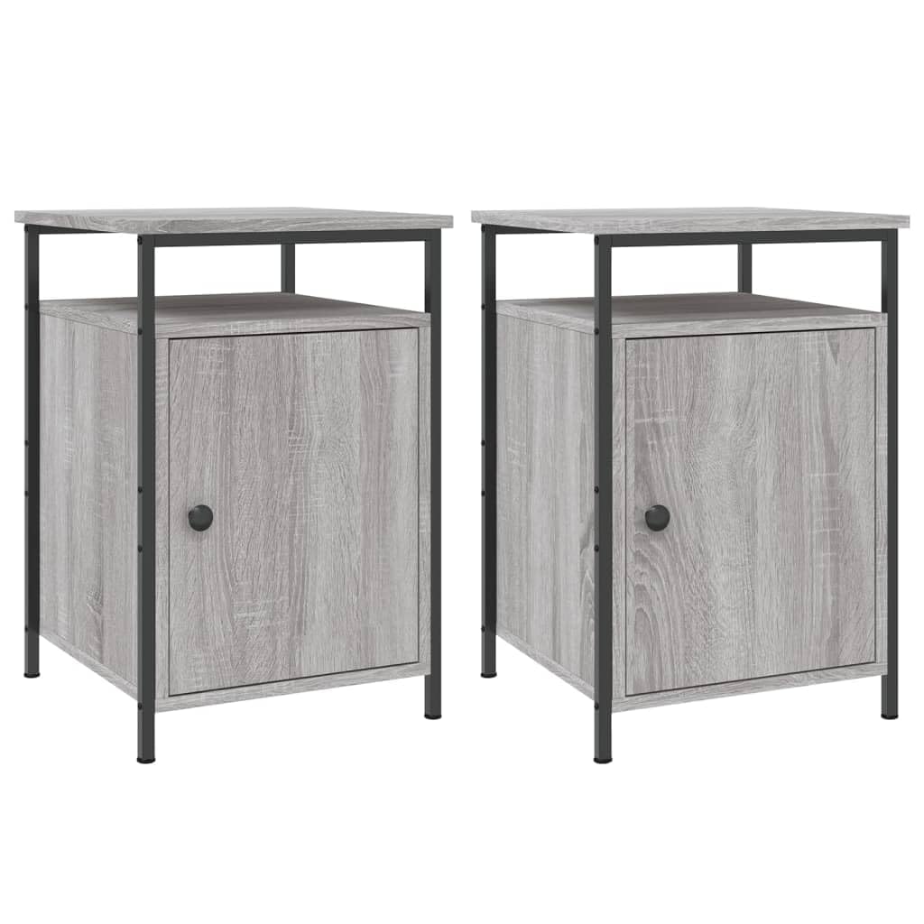 Table de chevet gris sonoma lot de 2 tables de nuit 40x42x60 cm pour chambre