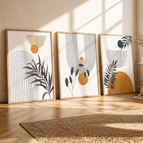 Image of kotart Painting Boho Wall Art Home Decoration Paintings With Frame For Living Room Bed Room Hotel Wall Decor Digital Reprint Set of 3 (13X17 inch)