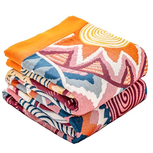 HOORDRY Decke Boho Style Tagesdecke 150x200cm,Decken Mit Mustern,bettüberwurf Baumwolle Gewebte , Couchdecke Sesseldecke Wendedecke Für Fernsehen...