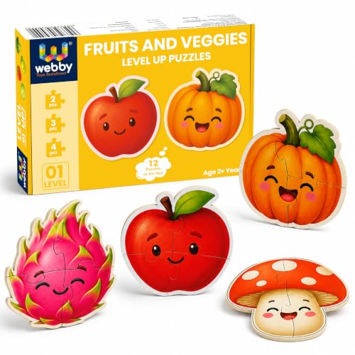 Image of Webby Fruits and Vegetables Level Up Jigsaw Puzzle for Kids