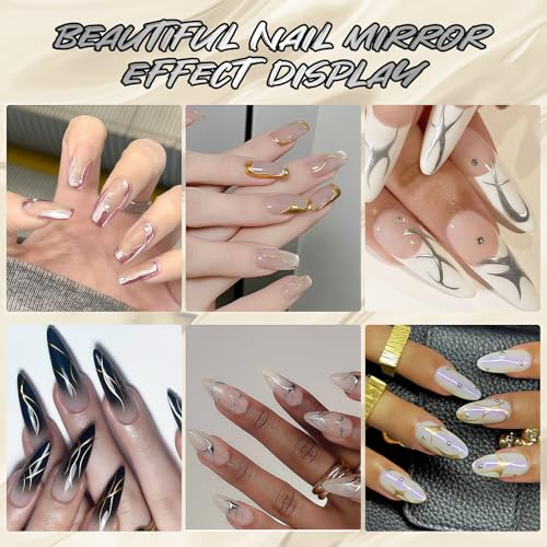Set de 4 esmaltes gel metalizados efecto espejo 12ml miniatura 6