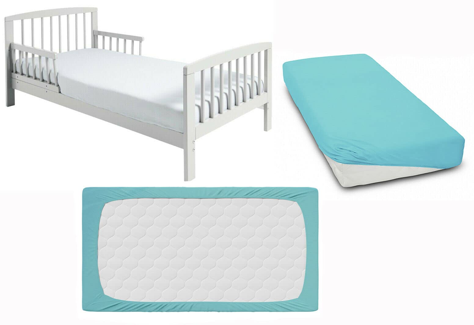 Baby Mam Blue Super Soft Fitted Sheet Jersey Stretchy 100% Cotton Fit Junior Bed 160X80cm