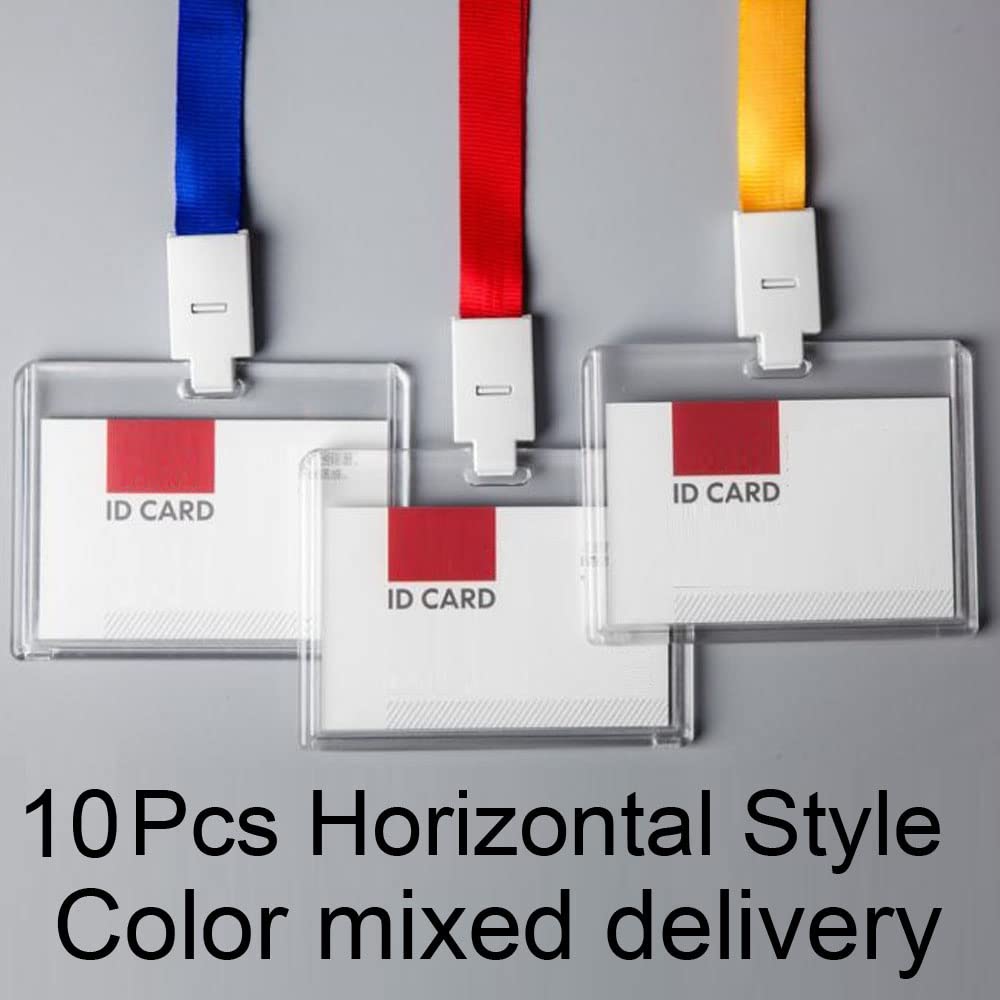 Cordón de insignia, tarjetero para cordón, 10 Uds. De fundas de identificación acrílicas, cordón for tarjetas de trabajo, nombre, tarjeteros, protección de autobús, insignia de identidad, cubiertas fo