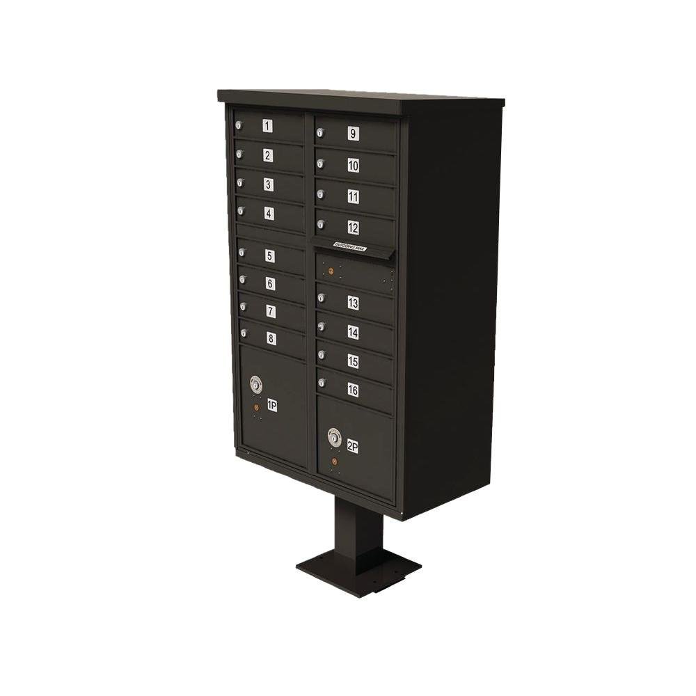 Vital CBU, 16 Mailboxes, 2 Parcel Lockers, Dark Bronze