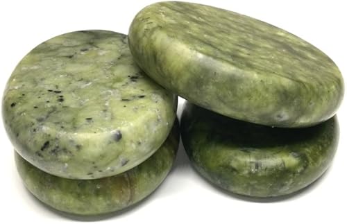 Miniatura 8 de Windfulogo Juego de 2 piedras de masaje caliente de jade verde natural, piedras calentadas para masaje de spa (2.76 x 3.54 pulgadas)