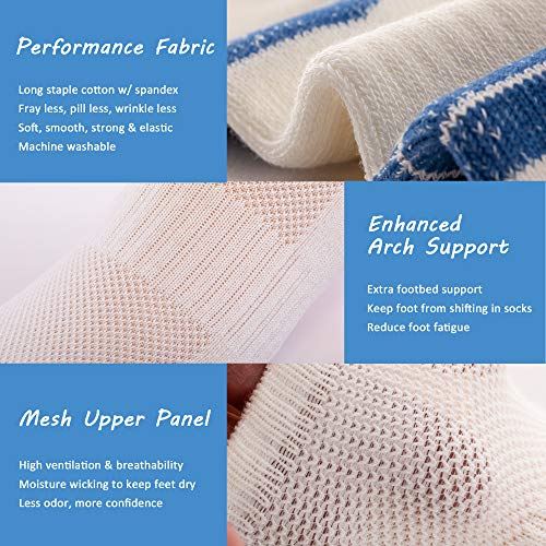 U&I Men's Performance Cushion Cotton Low Cut Ankle Athletic Socks With Tab, White (6-Pack) #TOP2