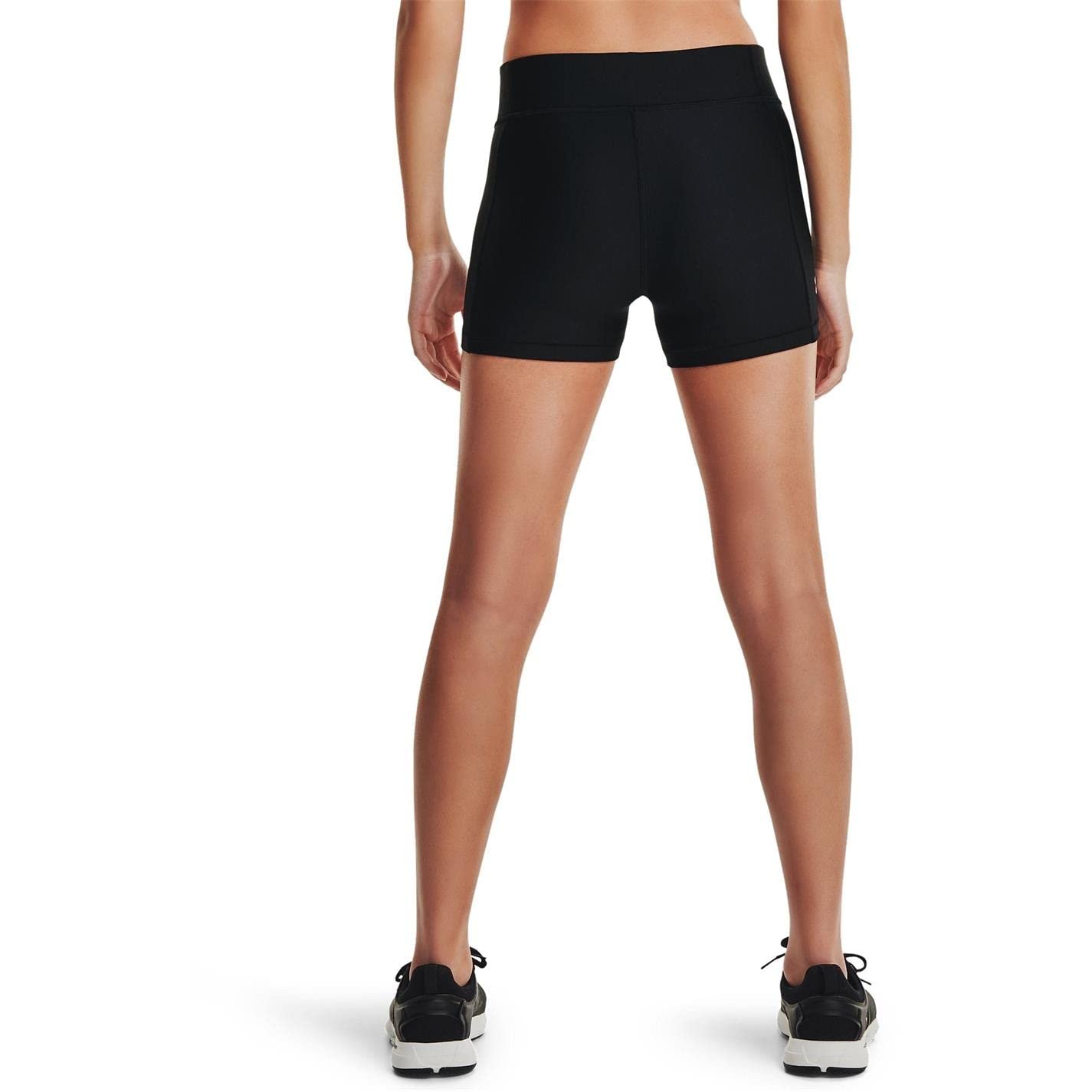 Under Armour HG Armour Mid Rise Shorty, Short de sport souple, Short de compression pour femme Femme, Black / White, L