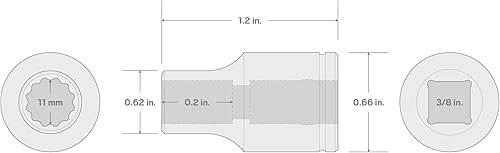 Miniatura 86 de TEKTON Unidad de 3/8 pulgadas x 7/8 pulgadas de profundidad de 12 puntos SHD13222 Profundo