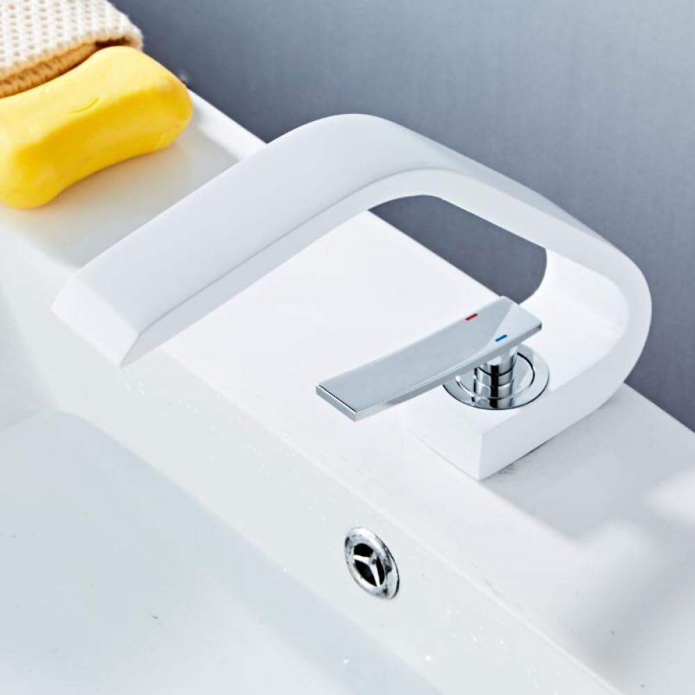 Grifo de lavabo de latón hecho con cepillo de cromo, grifo mezclador de lavabo de níquel, grifo de tocador, grifo de baño de agua fría y caliente, redondo negro