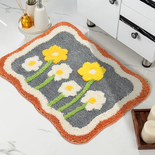 Image of Saral Home Microfiber Bath Mat 38x60 cm | Ultra Soft, Super Absorbent & Anti-Skid | Quick Dry Non Slip Door Mat for Bathroom, Bedroom, Kitchen & Entrance | Multicolor (Pack of 1)