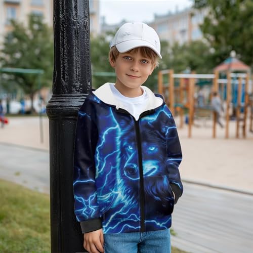 Boys Full Zip Hoodie Long Sleeve Hooded Sweatshirt for Kids Soft Fleece Lined Hoodies for Boys Size 7-14 Years4
