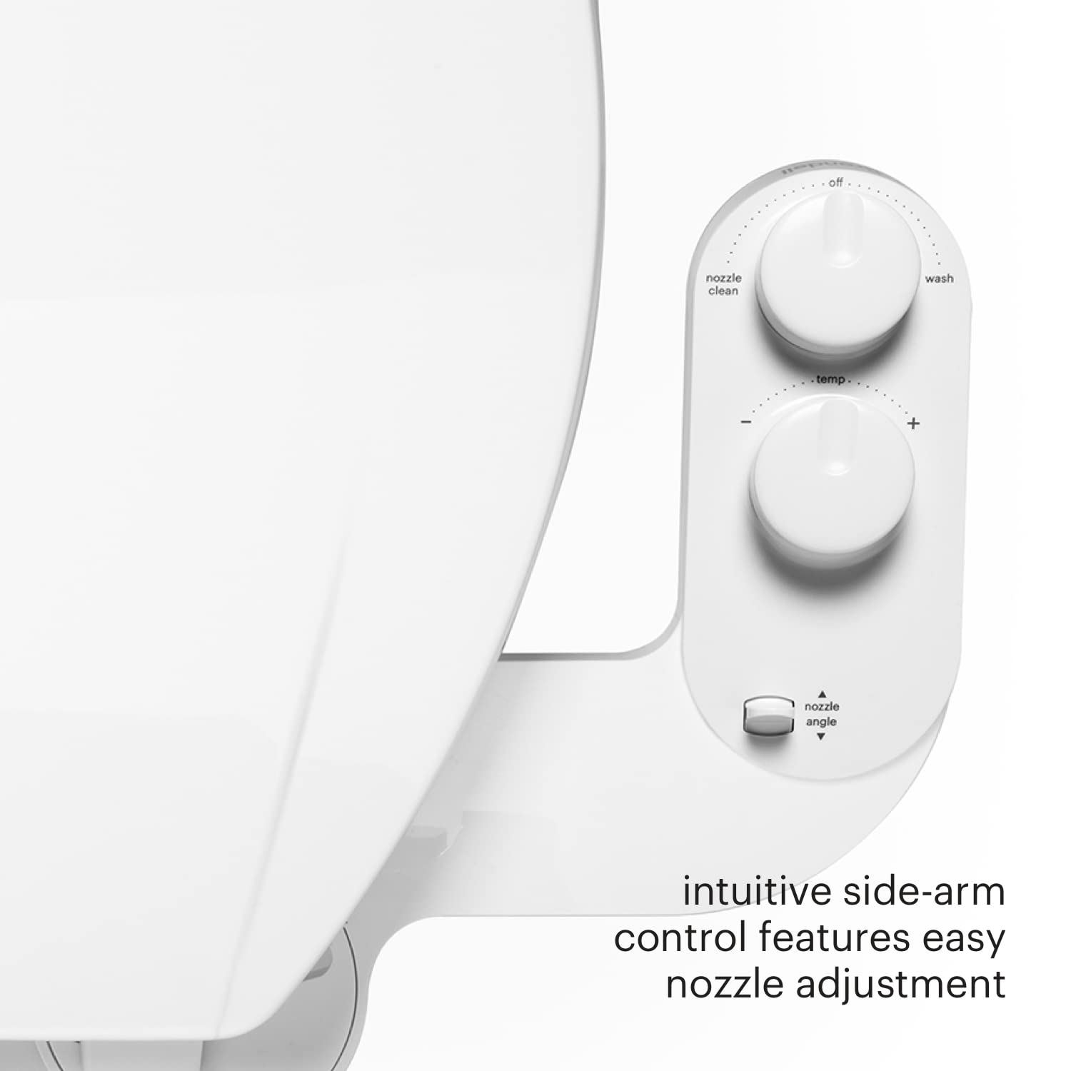 Brondell FSA-25 FreshSpa Thinline Bidet Attachment for Toilet Seats with Adjustable Single Nozzle, Side Arm Control, Thin Profile, White (Dual Temperature)