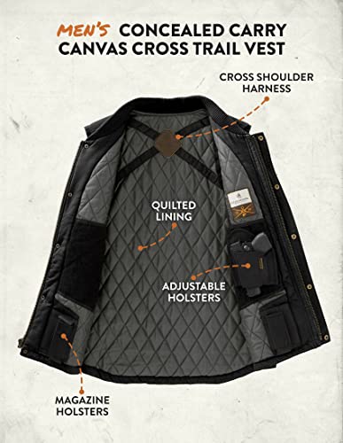 Legendary Whitetails Men's Standard Concealed Carry Canvas Cross Trail Vest, Onyx, X-Large #TOP6