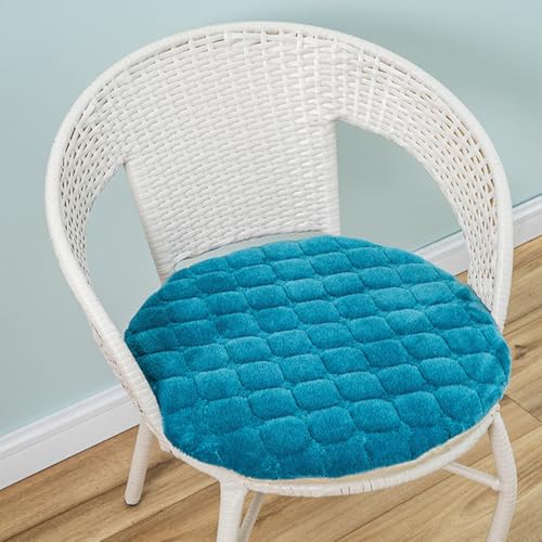 AZMAHT Cojín Redondo para Silla de Franela de 4 cm de Grosor, cojín Redondo con Cremallera, Lavable, Antideslizante, para balcón, jardín y sillas,Royal Blue,2er Set 45cm