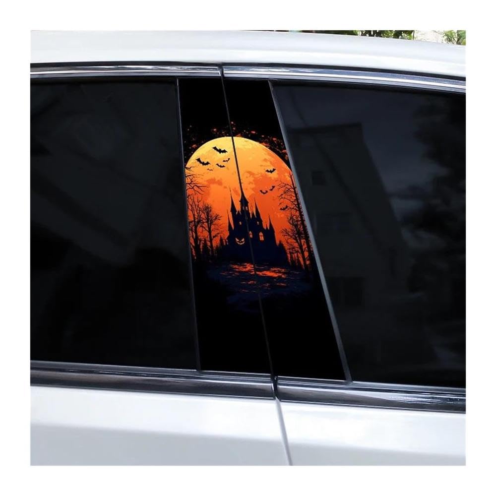Body Parts 2pcs Car B-Pillar Stickers Horror Series Pumpkin Stickers Car Window Pillar Stickers(B)