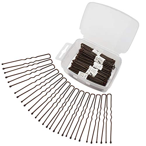 Velscrun 300 Pack Bobby Pins Bun U Shaped Hair Pins Metal Hair Clips for Hair Decoration (Brown)