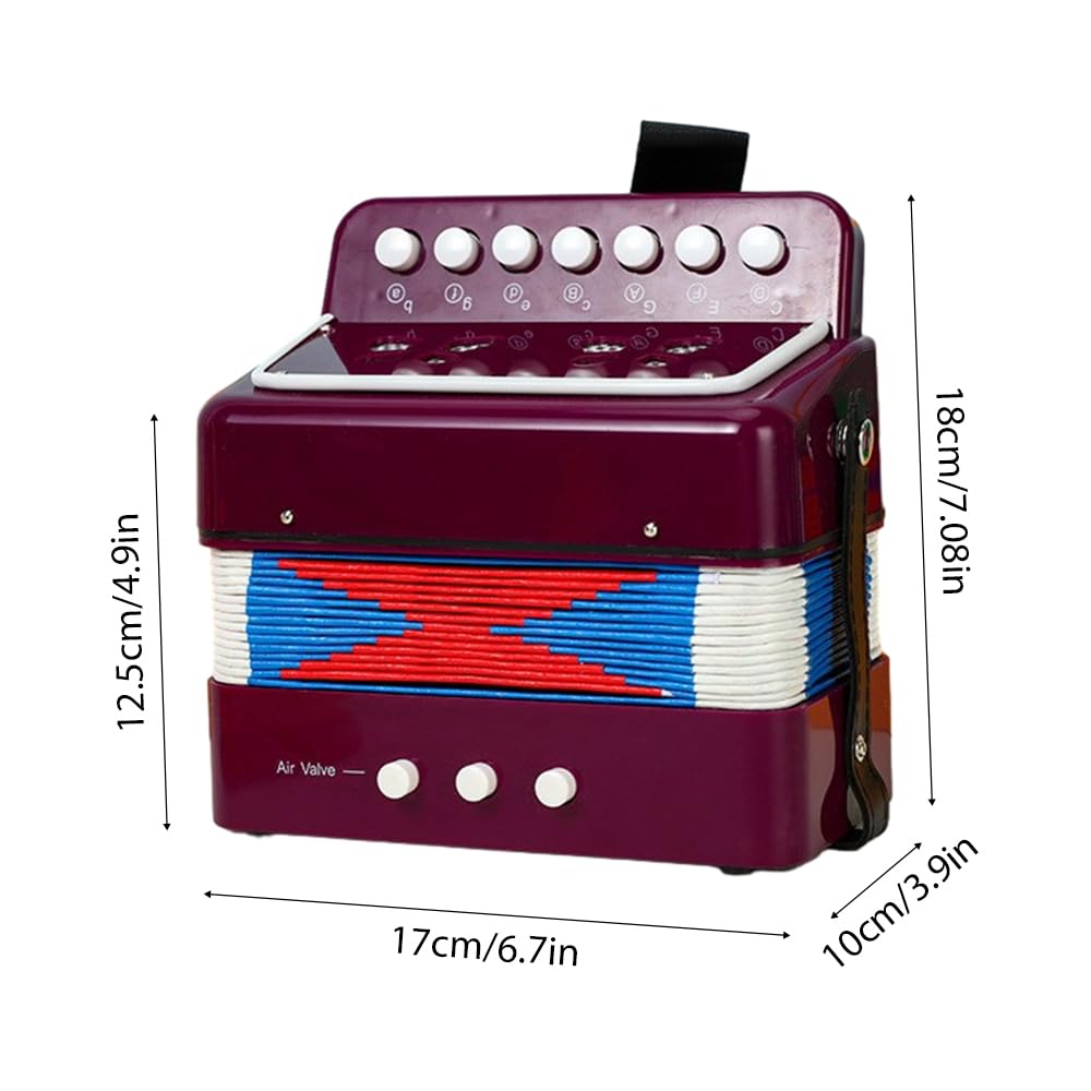 LIEKE Accordéon 10 touches pour enfants, instrument de musique, cadeau pour enfants débutants