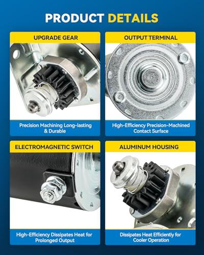 Image of PHILTOP Starter Motor Replacement for Cub Cadet 1180, 1212, 1215, 1220, 1440, 1641, 1600, 1800, 2160, 2164, 2165, 3165, 3185, 364, 4016 OE:5746N