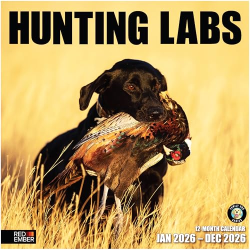 Image of RED EMBER Hunting Labs 2026 Wall Calendar 12 Month | 12 inch x 24 inch Open | Thick & Sturdy Paper | Giftable | Sport Labrador Retriever Puppy Dog Calendar 2026