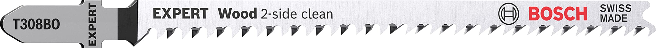Bosch Professional 3x Expert ‘Wood 2-Side Clean’ T 308 BO Jigsaw Blade (for Plywood, Solid wood furniture board, Length 117 mm, Accessories Jigsaw)