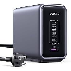 UGREEN 300W 5-Port GaN Desktop Charging Station, 140W Max Single Port for MacBook Pro/Air M2, Dell XPS, iPad Pro, iPhone 15 Pro, Galaxy S23 Ultra, Steam Deck