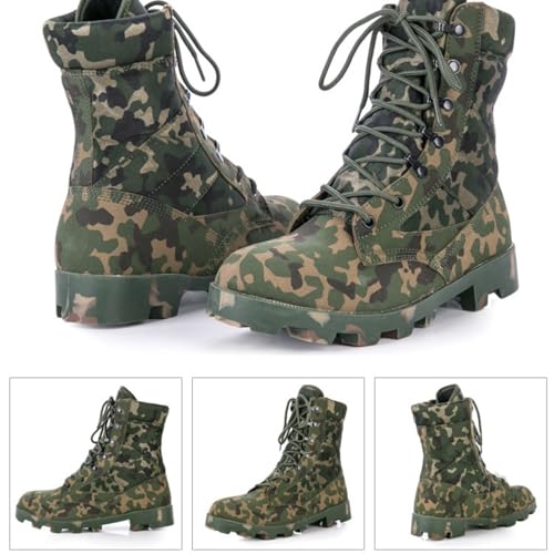Men's High Top Lace Up Work Military Tactical Boots Non-Slip Rubber Outsole Wear Resistance Lightweight Combat Boots For Outdoor Trekking Commando Army Desert Jungle Backpacking2