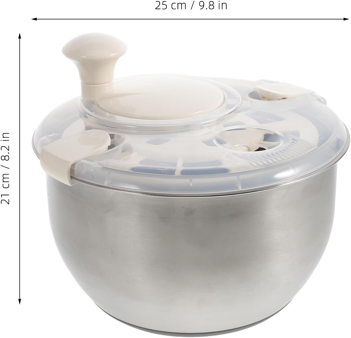 Zerodeko Stainless Steel Salad Spinner With Lid, 5L Lettuce Veggie Washer