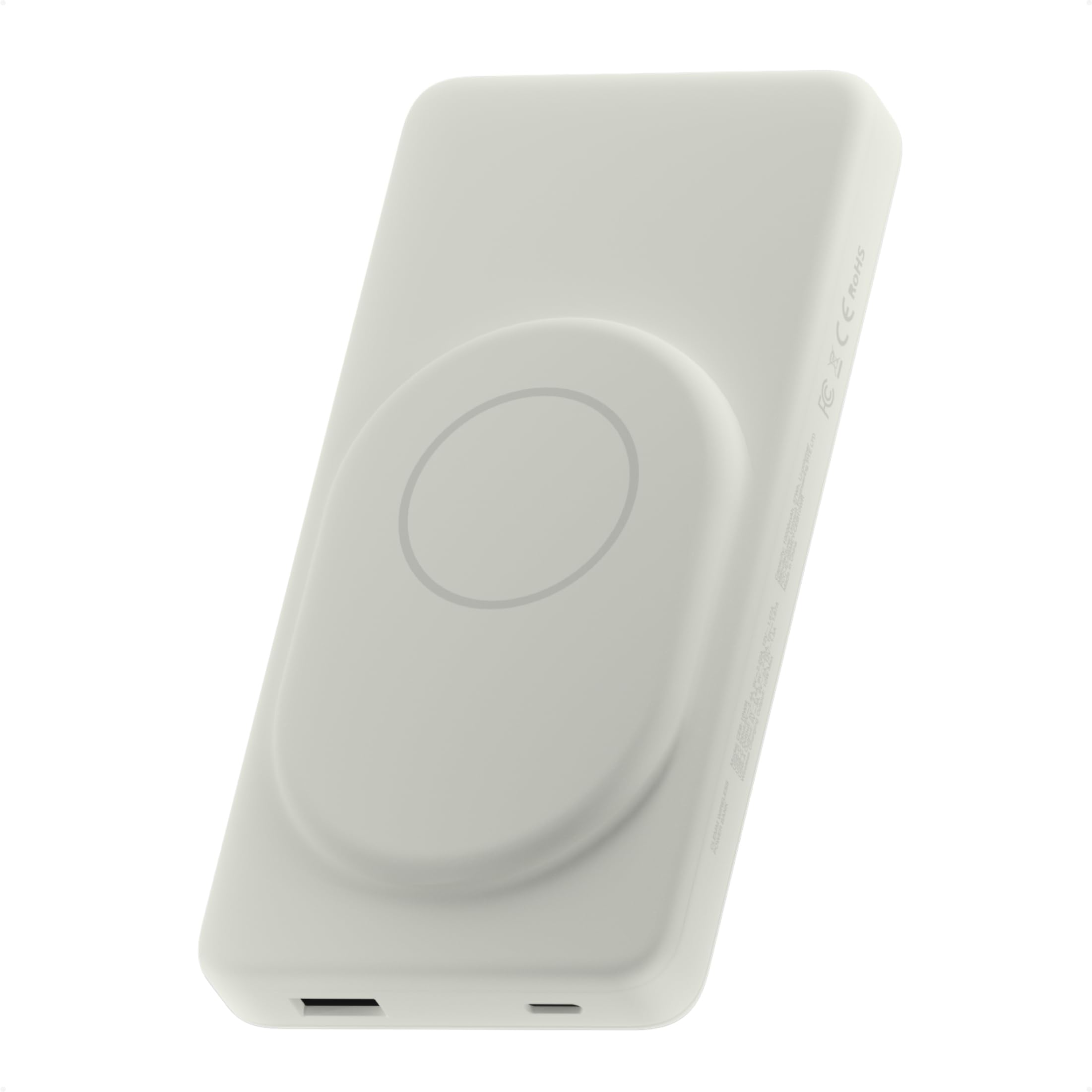 Clemm Cargador inalámbrico portátil de 10 K mAh de doble puerto (USB-A, USB-C) cargador de carga rápida para iPhone 16/15/14, Samsung Galaxy, iPad, Google Pixel y más, marfil
