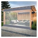 wasserdichte Pergola-Seitenwände Plane Gewebeplane PVC Wasserdichter Vorhang Im Freien, Planen Mit Ösen Verstärkter Saum PVC Terrassenüberdachung (Farbe : Klar, Größe : 3x4m)