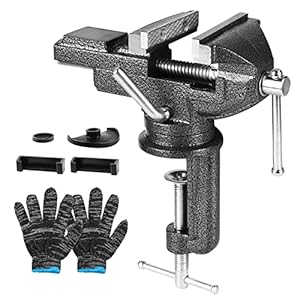 SWAWIS Schraubstock Klemmbar 75mm 360° Drehbar