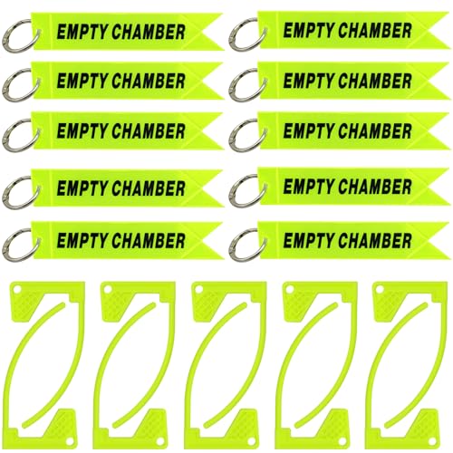 Ficero Chamber Safety Flags, Empty Chamber Indicators with Bright Reflecting Light Tags, Universal Fit for Shotgun, Pistol, Rifle Shorter Chamber