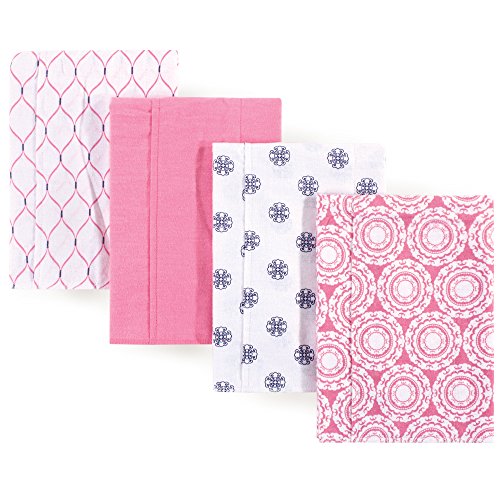 Image of Hudson Baby Cotton Poly Flannel Burp Cloths Multipack, Medallion 8-Pack, One Size