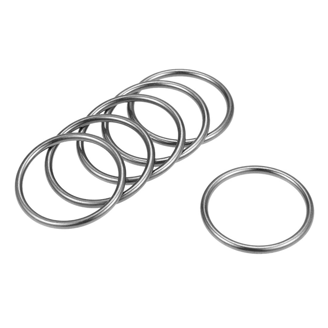 uxcell O Ring Buckle 35mm(1.4") ID 3mm Thickness Zinc Alloy O-Rings for Hardware Bags Belts Craft DIY Accessories, Black 6pcs
