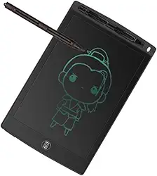 Lousa Mágica Infantil Digital 8,5' Polegadas LCD Branco Preto Azul Verde Vermelho Rosa Mais Caneta De Desenho Tablet Escrever E Desenhar Para Crianças PREMIUM ONYK (PRETO)