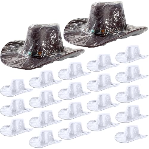 Image of Funtery 20 Pcs XXL Cowboy Hat Cover Plastic Hat Rain Cover Clear Dust Waterproof Hat Protectors for Storage Keep from Rain Snow