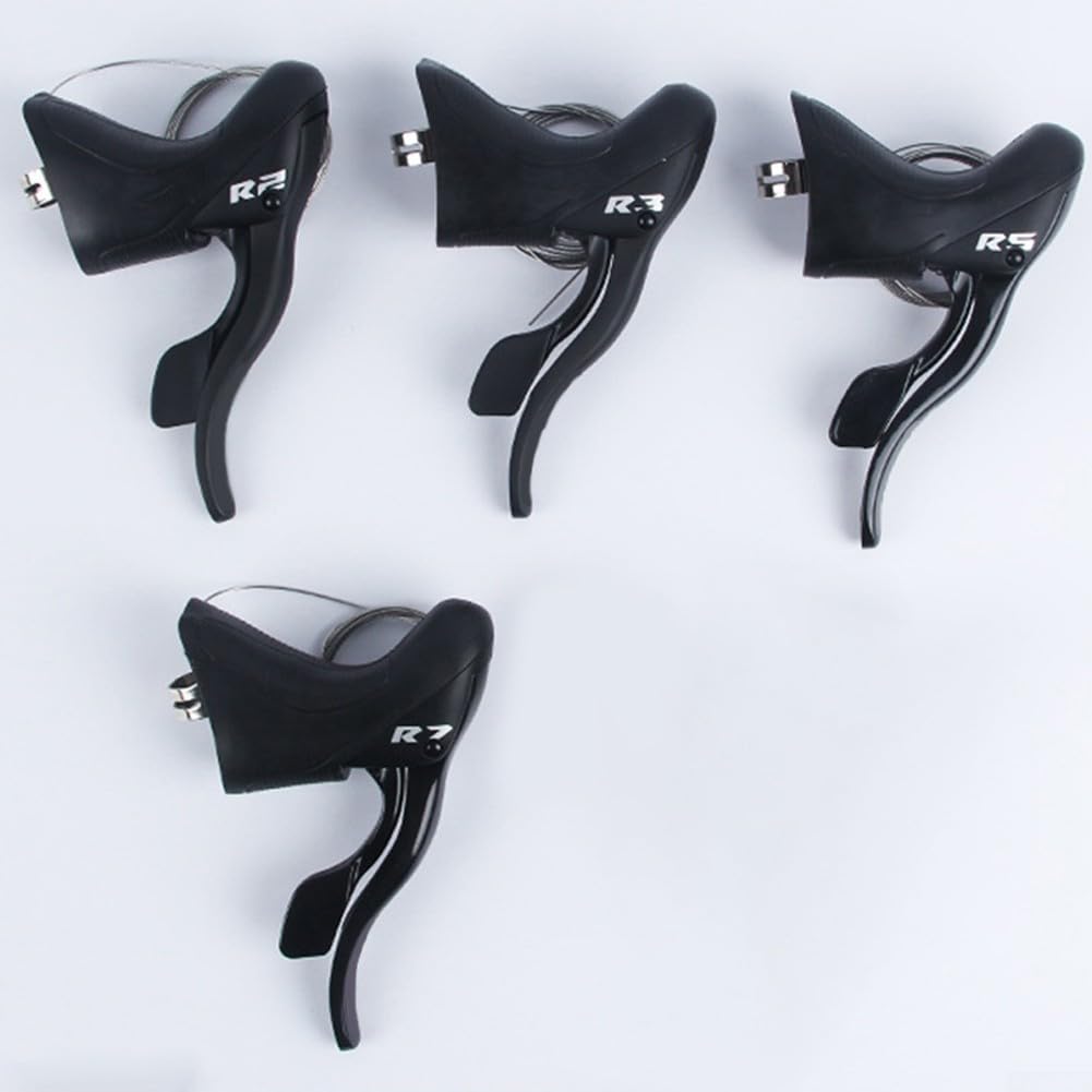 Par de palancas de cambios de bicicleta de carretera compatible con modelos R2 R3 R5 R7, diseñado con materiales y cables para un cambio y control precisos de marcha