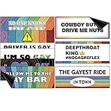 8 Pcs Bumper Stickers Magnetic Funny Car Stickers 7.37 x 3.15 Inch Prank Stickers Rainbow Color Joke...