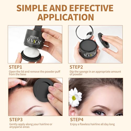 Image of Sevich Hairline Powder, Gray Root Touch Up, Sweatproof, Dark Brown