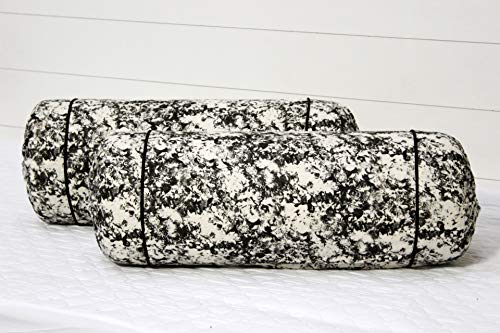 Image of AURAVE Cotton 144 TC Bolster Cover with Drawstring Closure, Set of 2, Soft Breathable Durable Machine Washable for Sofa Bed & Home Decor, 15 inchx30 inch, Black | Cover Only