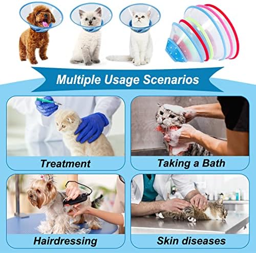 Vivifying Cat Cone, Adjustable 4.7-5.7 Inches Lightweight Cat Recovery Cone Elizabethan Collar for Very small puppies, Kittens, Rabbits (Blue)