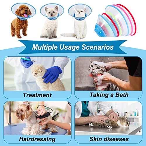 Vivifying Haustier Halskrause, Verstellbar von 12-14,5 cm Leichtgewicht Schutzkragen für Welpen, Kleine Hunde und Katzen (Blau-S)