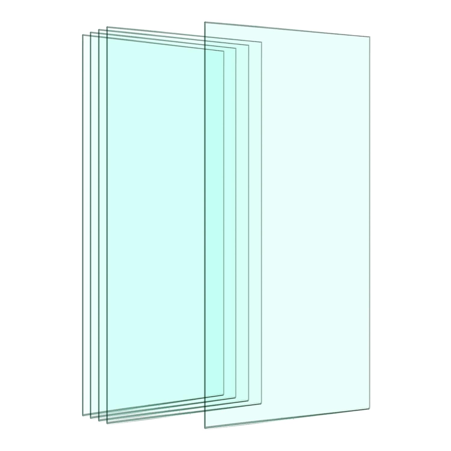 10" x 36" - 5-Pcs Tempered Glass Rectangular Shelves - 3/16" Thick - Home & Office Storage Racks