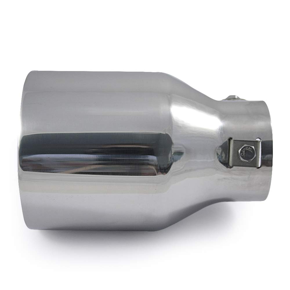 AutoHobby - Terminale di scarico, universale, per sport, tuning, in acciaio inox, rotondo, fino a 56 mm, cromato