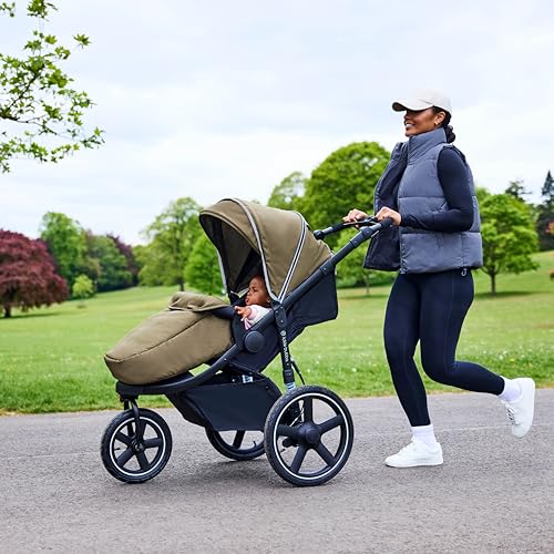 Ickle Bubba Venus Jogger Pro Max Kinderwagen, 3-Rad-Geländekinderwagen, von Geburt bis 22 kg, UPF 50+ Verdeck, Luftreifen, Getränkehalter (Wald) – Bild 3