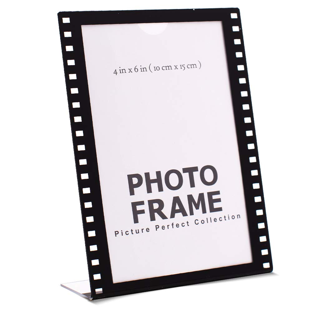 pbf PHOTO BOOTH FRAMES - 4x6 Inch Clear Acrylic Picture Frame Film Style Hollywood Frame Sign Holder Vertical (12 Pack)
